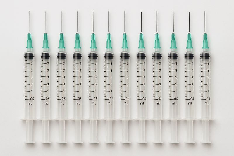 Disposable 3 mL Lab Syringes with 23 Ga 1″ Needle Luer Lock Set